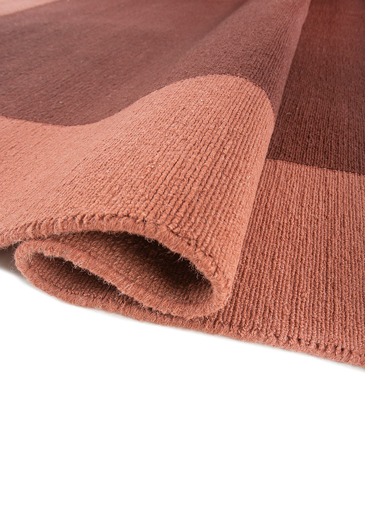 sthir red and orange wool hand knotted Rug - FoldShot