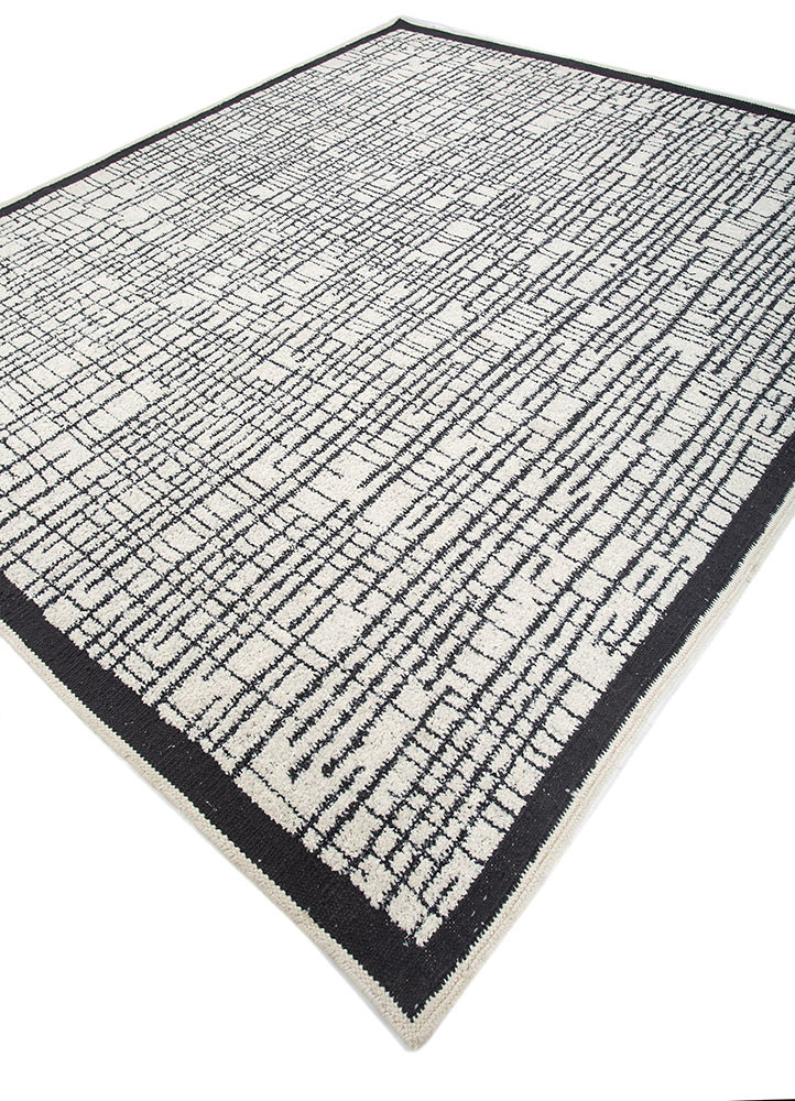 atelier grey and black wool flat weaves Rug - FoldShot atelier grey and black wool flat weaves Rug - FoldShot