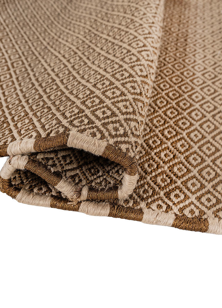 basis beige and brown acrylic flat weaves Rug - FoldShot basis beige and brown acrylic flat weaves Rug - FoldShot