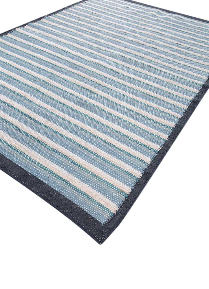 abrash blue polyester flat weaves Rug - FoldShot