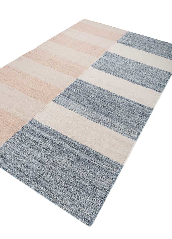 checkers red and orange wool flat weaves Rug - FoldShot