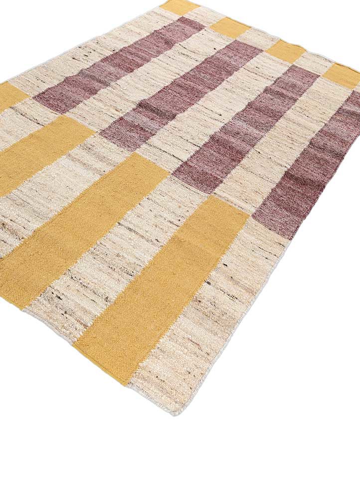 checkers ivory wool flat weaves Rug - FoldShot