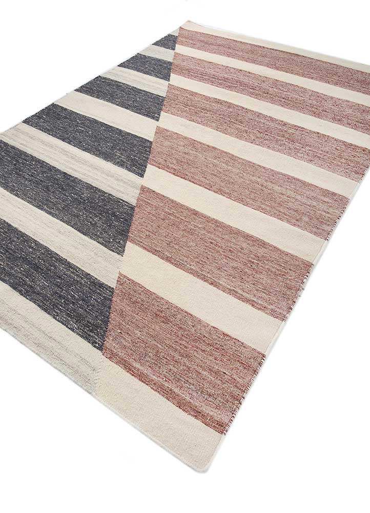 checkers grey and black wool flat weaves Rug - FoldShot