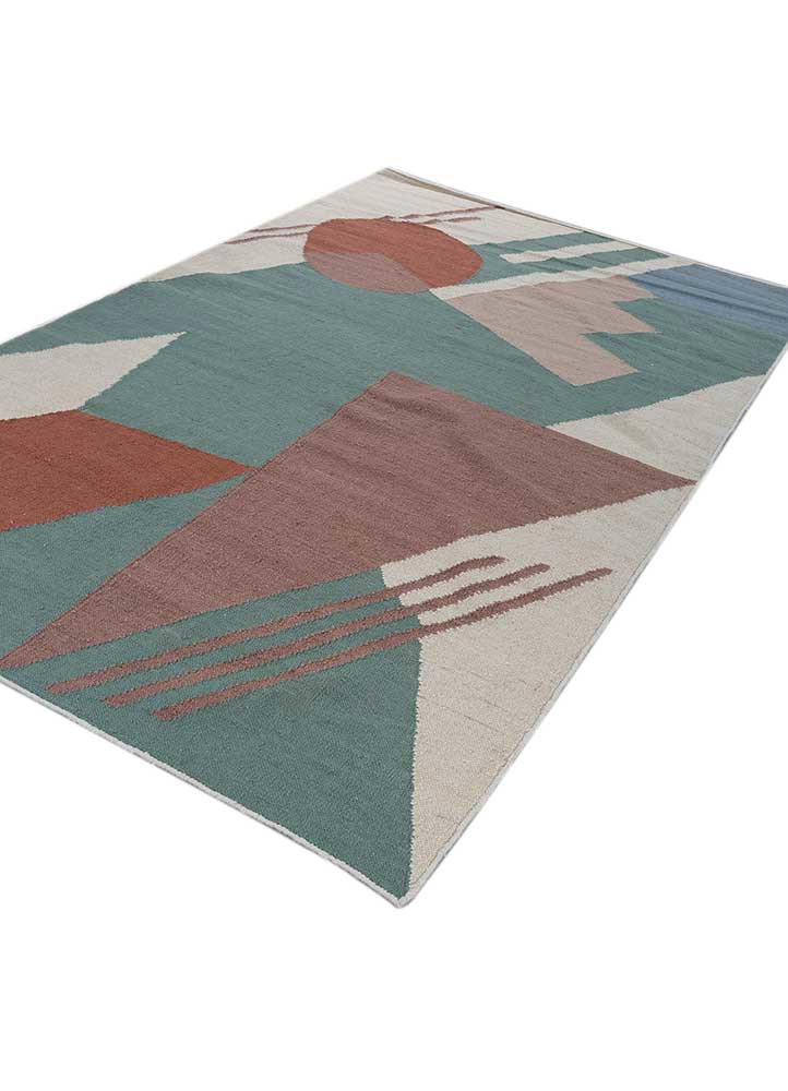 checkers blue wool flat weaves Rug - FoldShot checkers blue wool flat weaves Rug - FoldShot