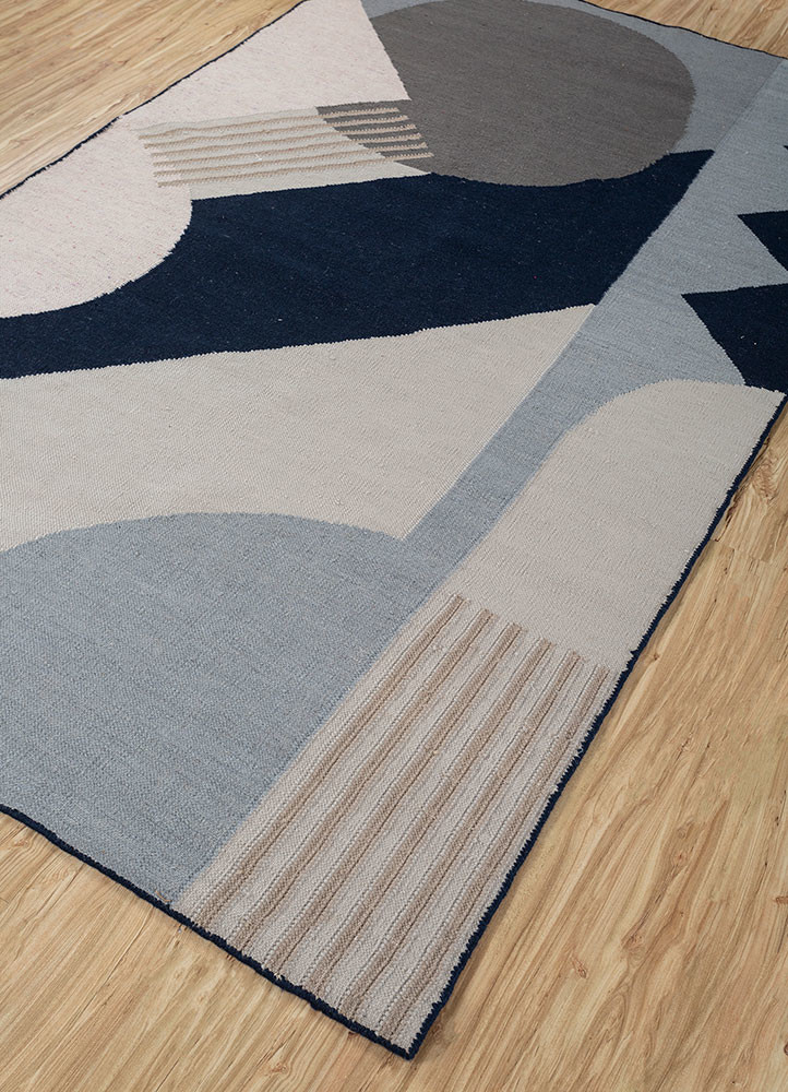 checkers grey and black wool flat weaves Rug - FoldShot checkers grey and black wool flat weaves Rug - FoldShot