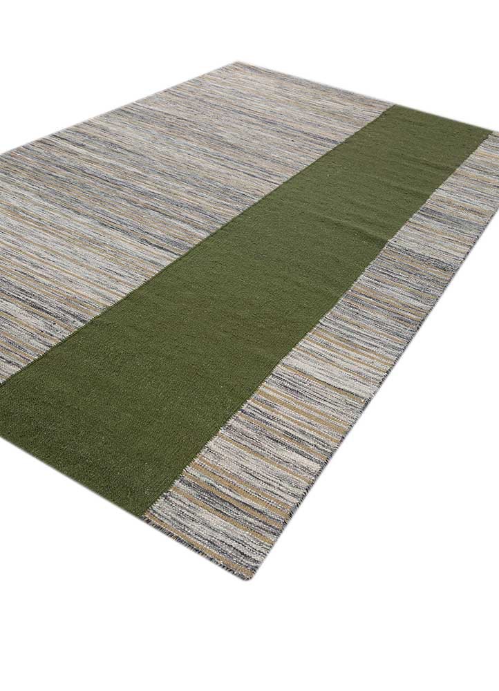 indusbar blue wool flat weaves Rug - FoldShot