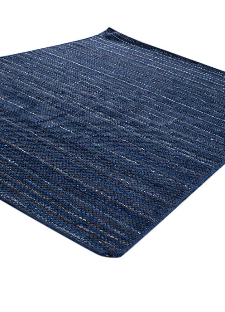 Abrash Blue Flat Weaves Wool Rugs - Adwl-13100 - Jaipur Rugs US
