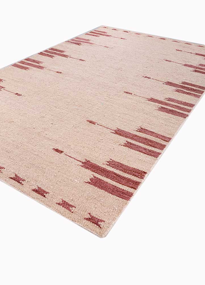 bedouin red and orange wool flat weaves Rug - FoldShot