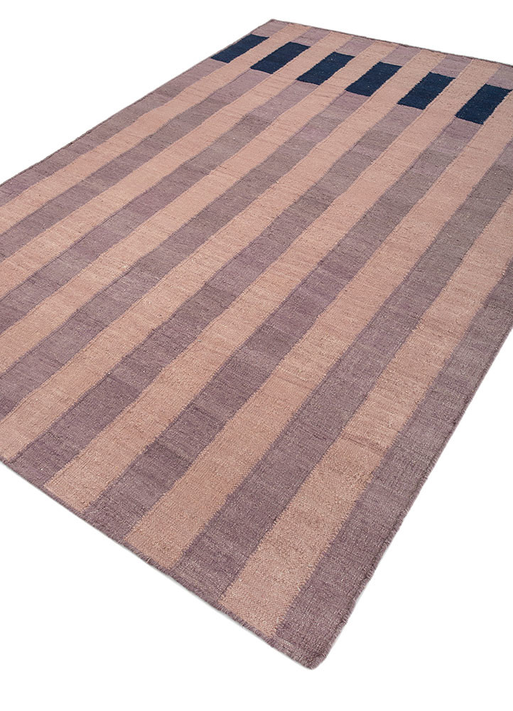 checkers pink and purple wool flat weaves Rug - FoldShot