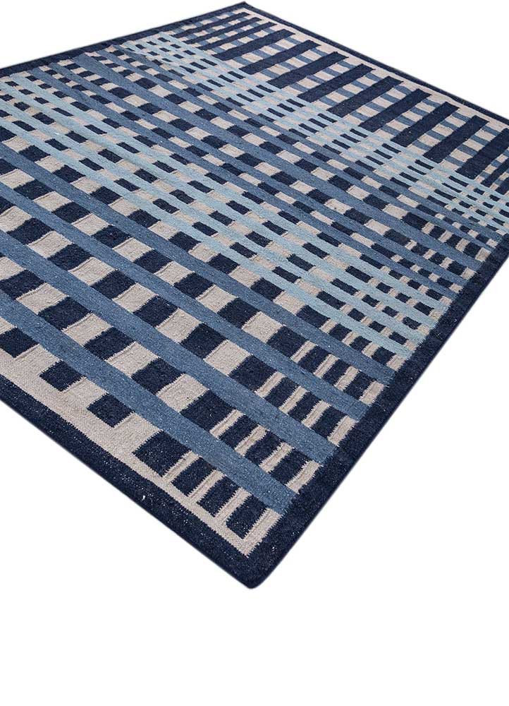 alhambra blue wool flat weaves Rug - FoldShot alhambra blue wool flat weaves Rug - FoldShot