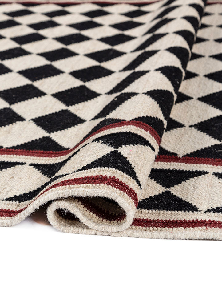 alhambra ivory wool flat weaves Rug - FoldShot