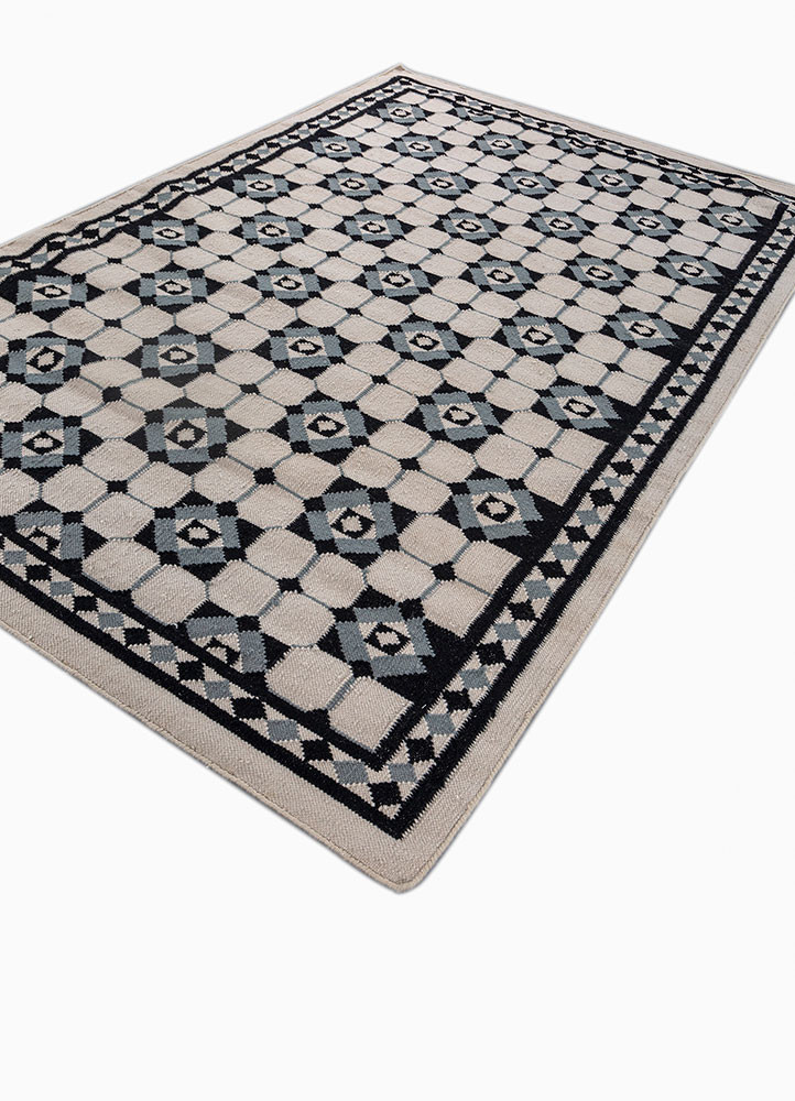 alhambra ivory wool flat weaves Rug - FoldShot
