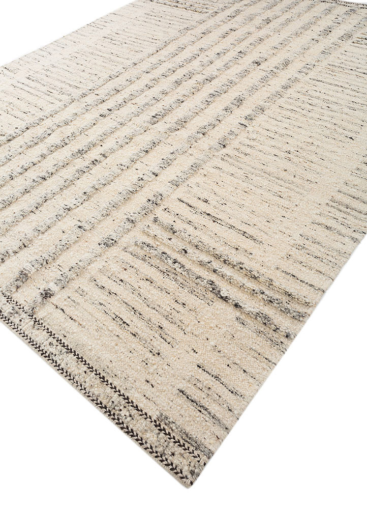 abrash ivory wool flat weaves Rug - FoldShot