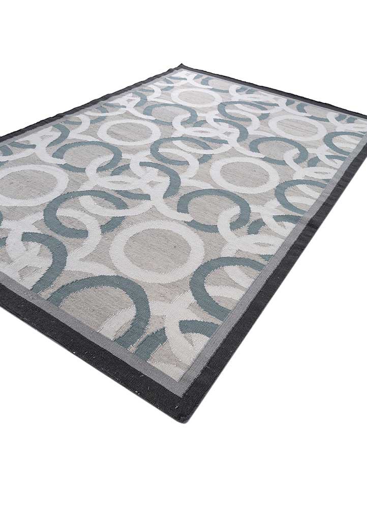 alhambra grey and black wool flat weaves Rug - FoldShot alhambra grey and black wool flat weaves Rug - FoldShot