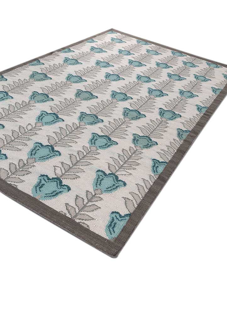 orenda grey and black wool flat weaves Rug - FoldShot