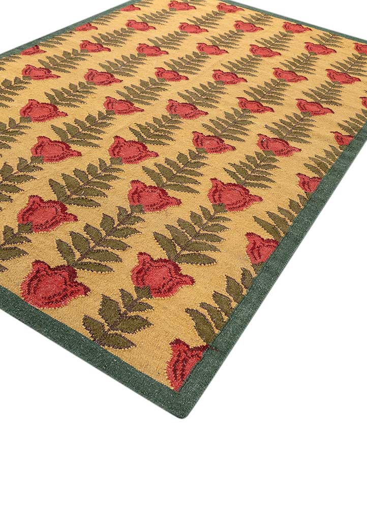 orenda gold wool flat weaves Rug - FoldShot