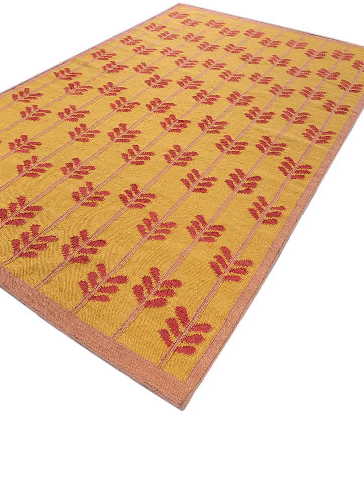 orenda gold wool flat weaves Rug - FoldShot