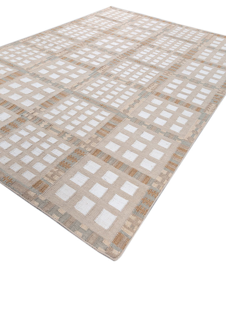 checkers ivory wool flat weaves Rug - FoldShot checkers ivory wool flat weaves Rug - FoldShot