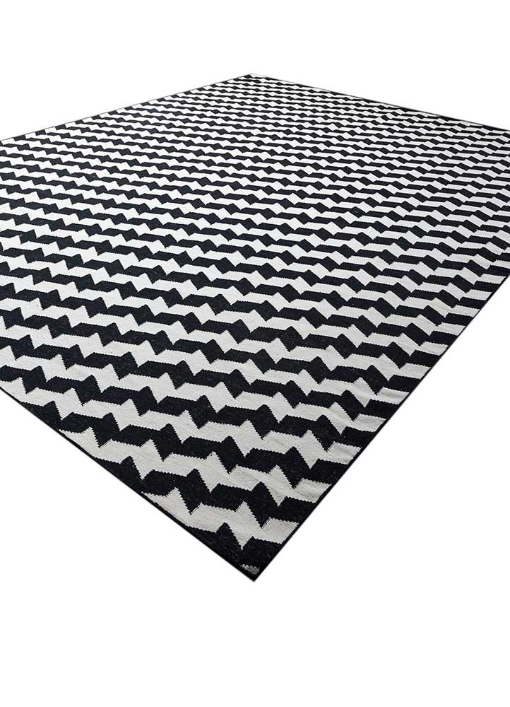 alhambra grey and black wool flat weaves Rug - FoldShot alhambra grey and black wool flat weaves Rug - FoldShot