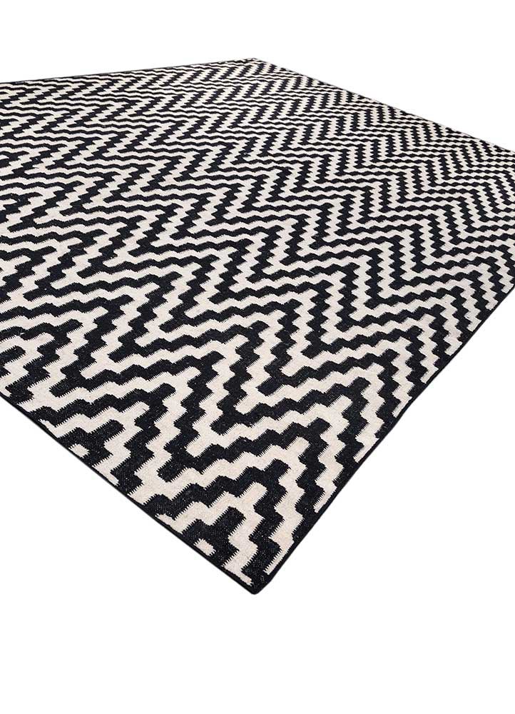 alhambra grey and black wool flat weaves Rug - FoldShot alhambra grey and black wool flat weaves Rug - FoldShot