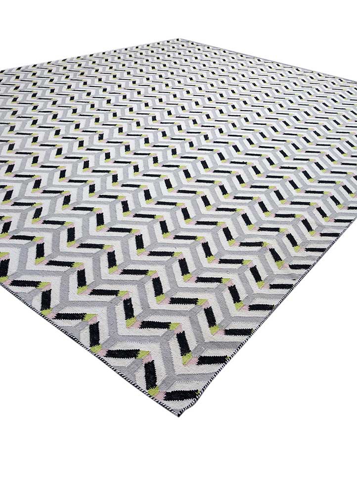 alhambra ivory wool flat weaves Rug - FoldShot