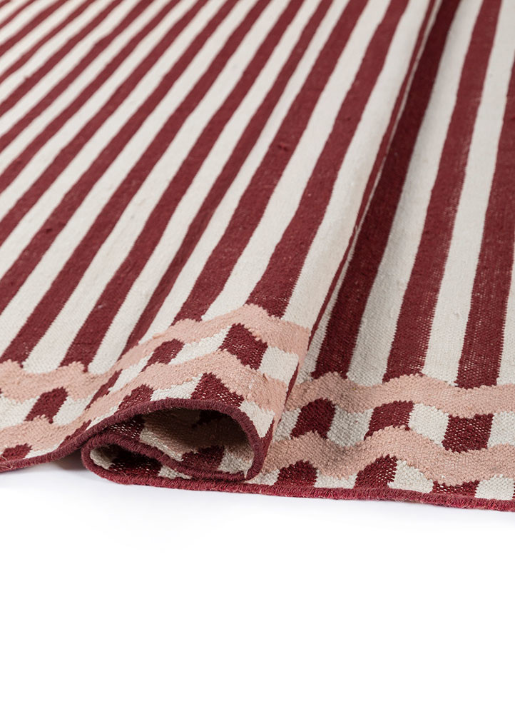 alhambra red and orange wool flat weaves Rug - FoldShot