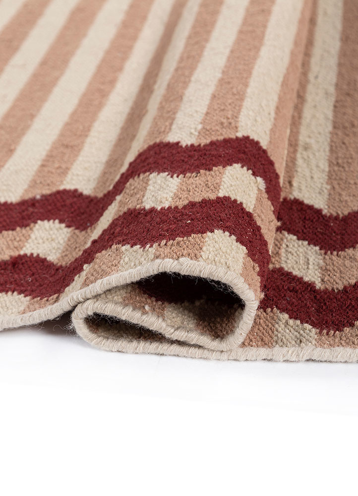 alhambra red and orange wool flat weaves Rug - FoldShot