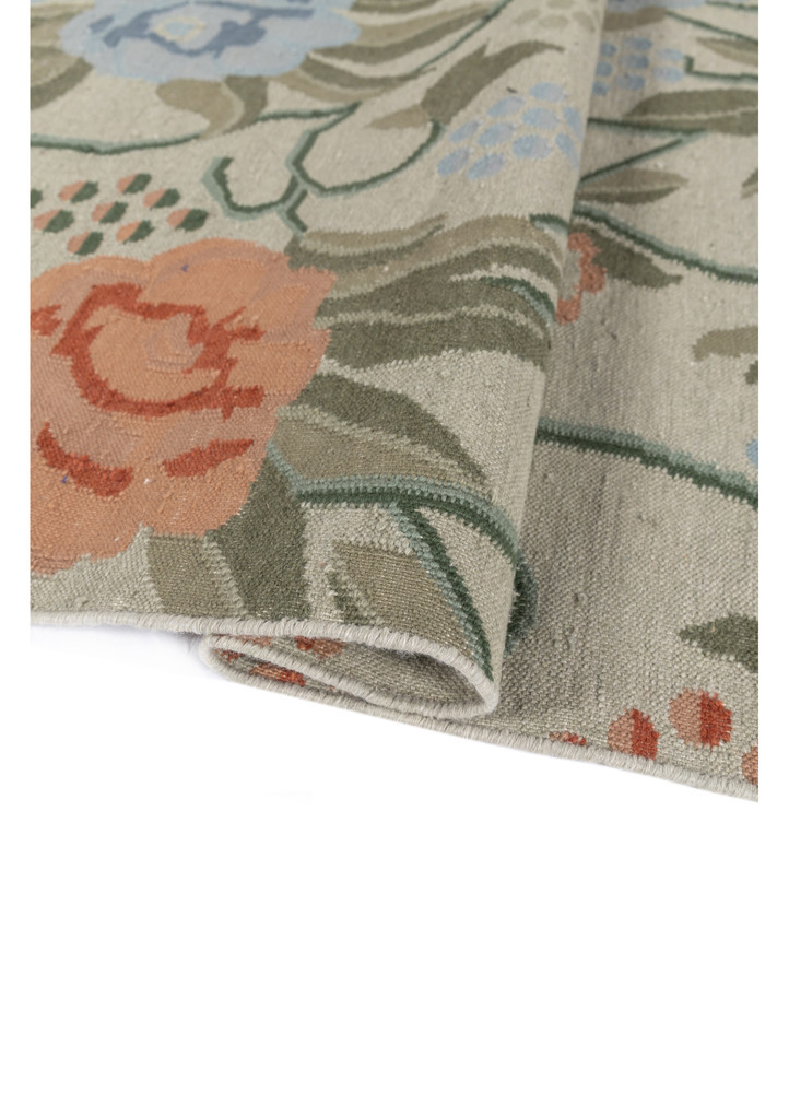 aprezo blue wool flat weaves Rug - FoldShot aprezo blue wool flat weaves Rug - FoldShot