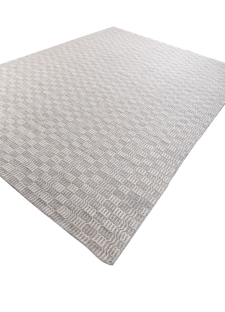 aprezo grey and black wool flat weaves Rug - FoldShot aprezo grey and black wool flat weaves Rug - FoldShot