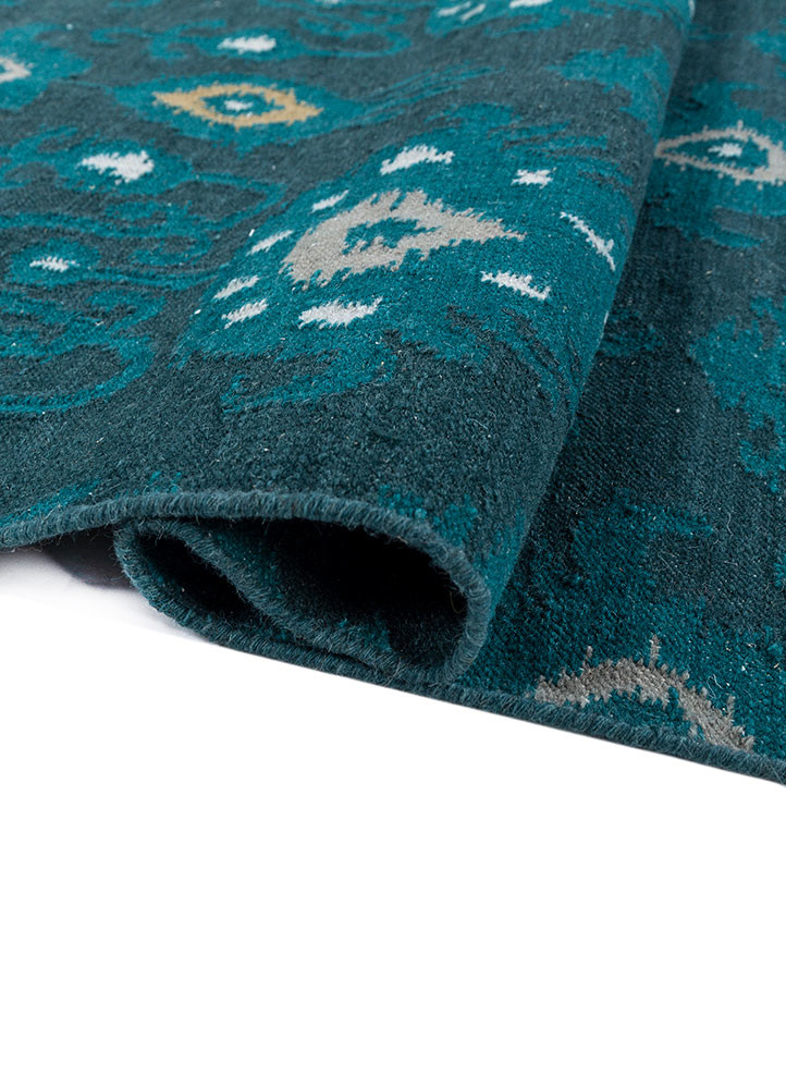 bedouin blue wool flat weaves Rug - FoldShot bedouin blue wool flat weaves Rug - FoldShot