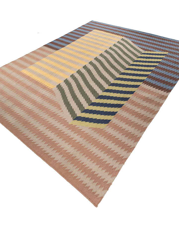 safety for a while blue wool flat weaves Rug - FoldShot safety for a while blue wool flat weaves Rug - FoldShot
