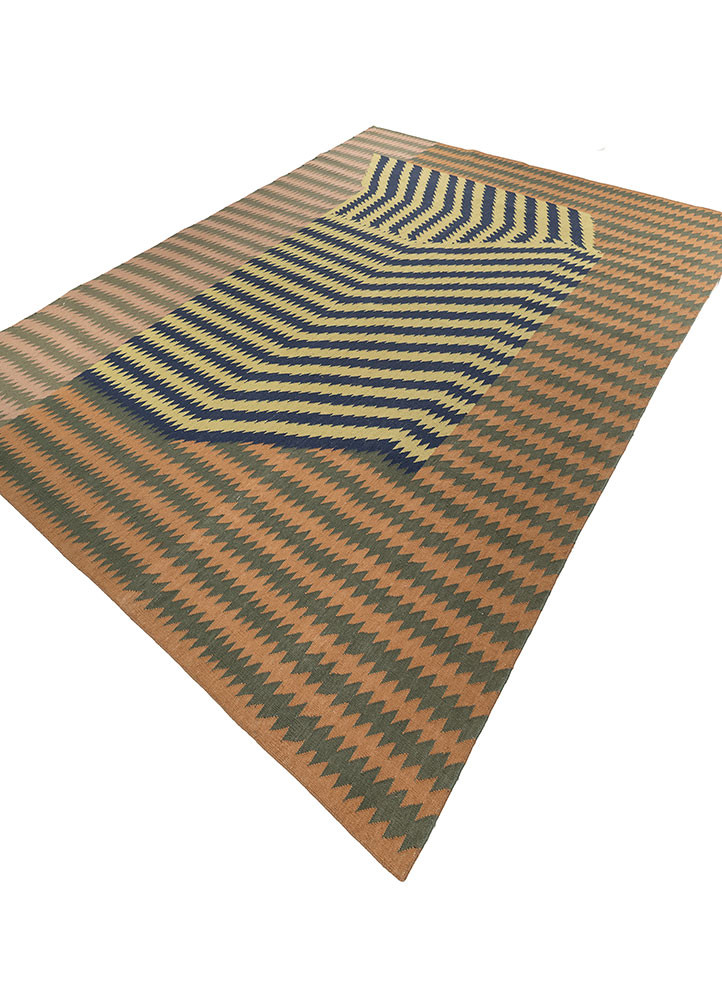 safety for a while green wool flat weaves Rug - FoldShot safety for a while green wool flat weaves Rug - FoldShot