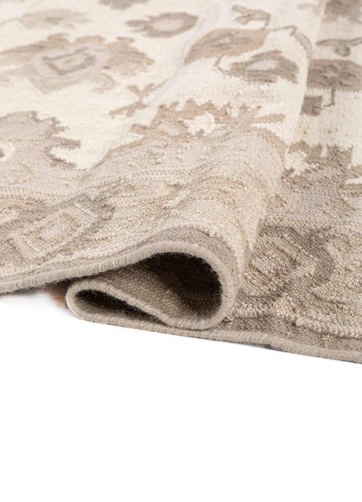 bedouin ivory wool flat weaves Rug - FoldShot