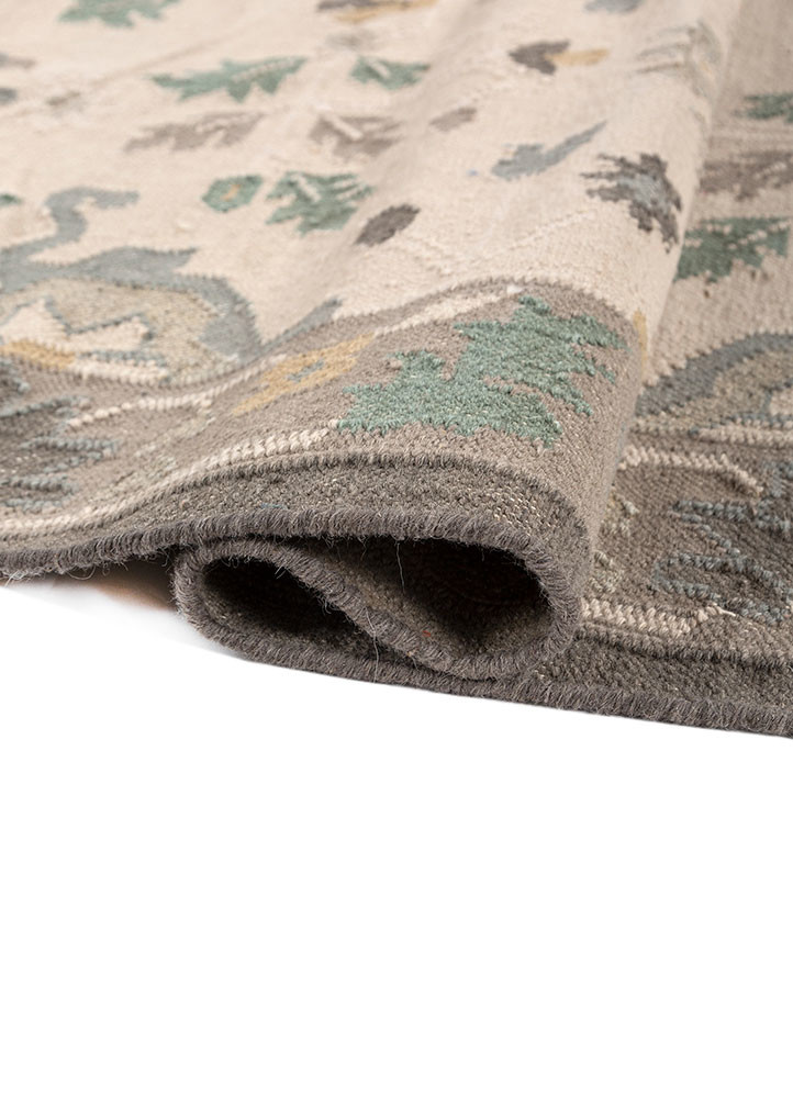 bedouin ivory wool flat weaves Rug - FoldShot