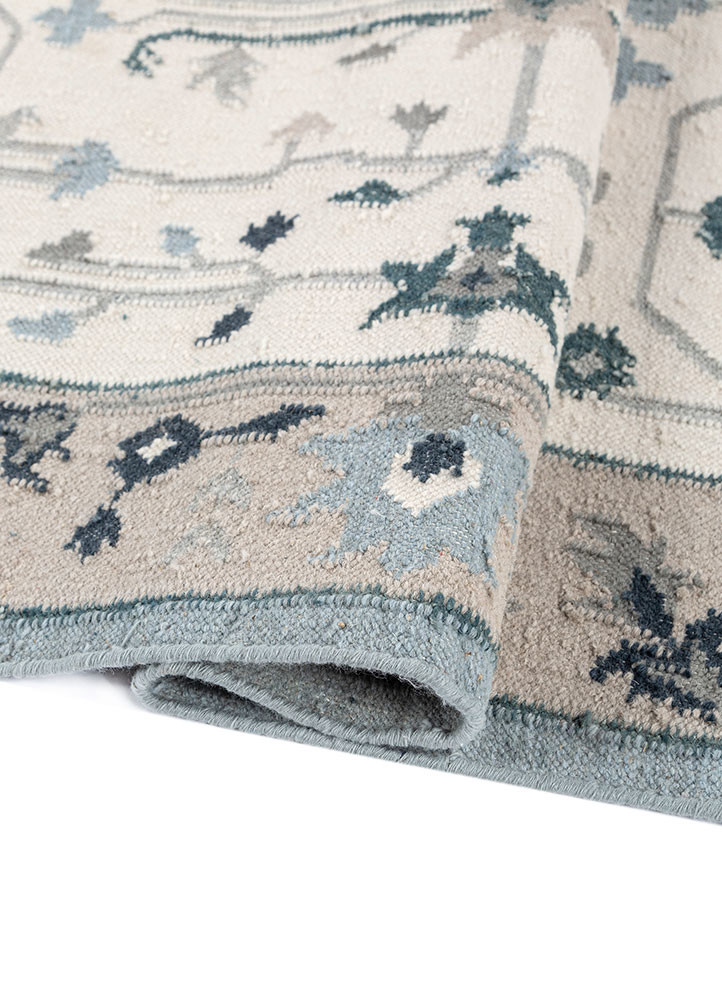 bedouin ivory wool flat weaves Rug - FoldShot