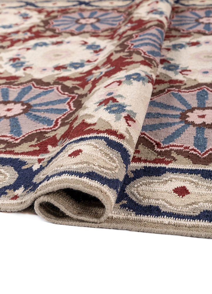 bedouin ivory wool flat weaves Rug - FoldShot