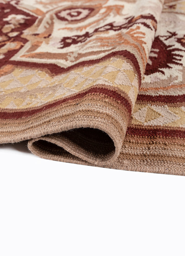 bedouin ivory wool flat weaves Rug - FoldShot