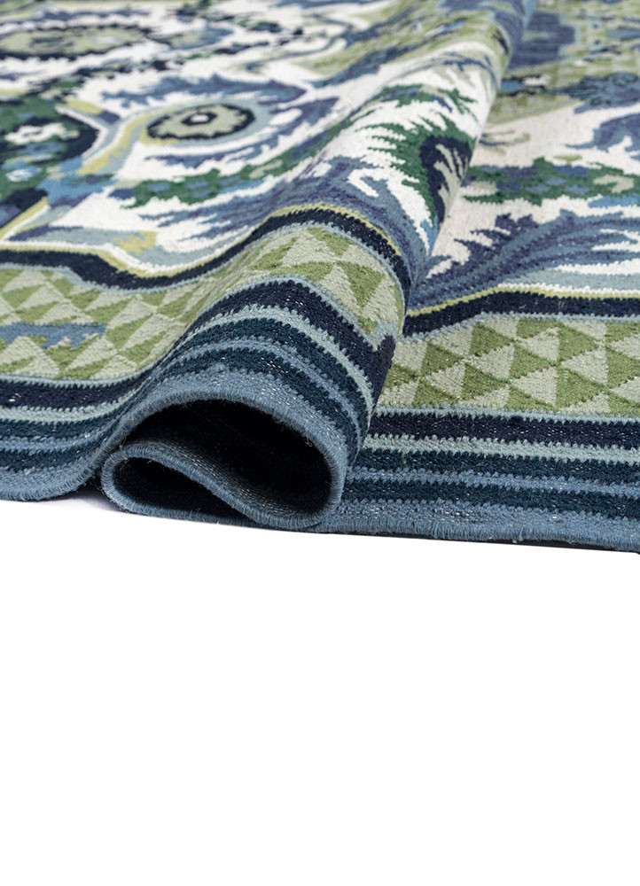 bedouin ivory wool flat weaves Rug - FoldShot