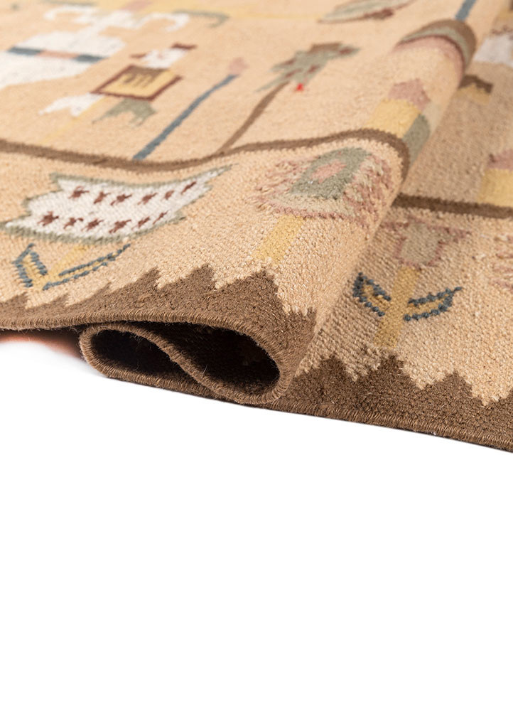 bedouin gold wool flat weaves Rug - FoldShot