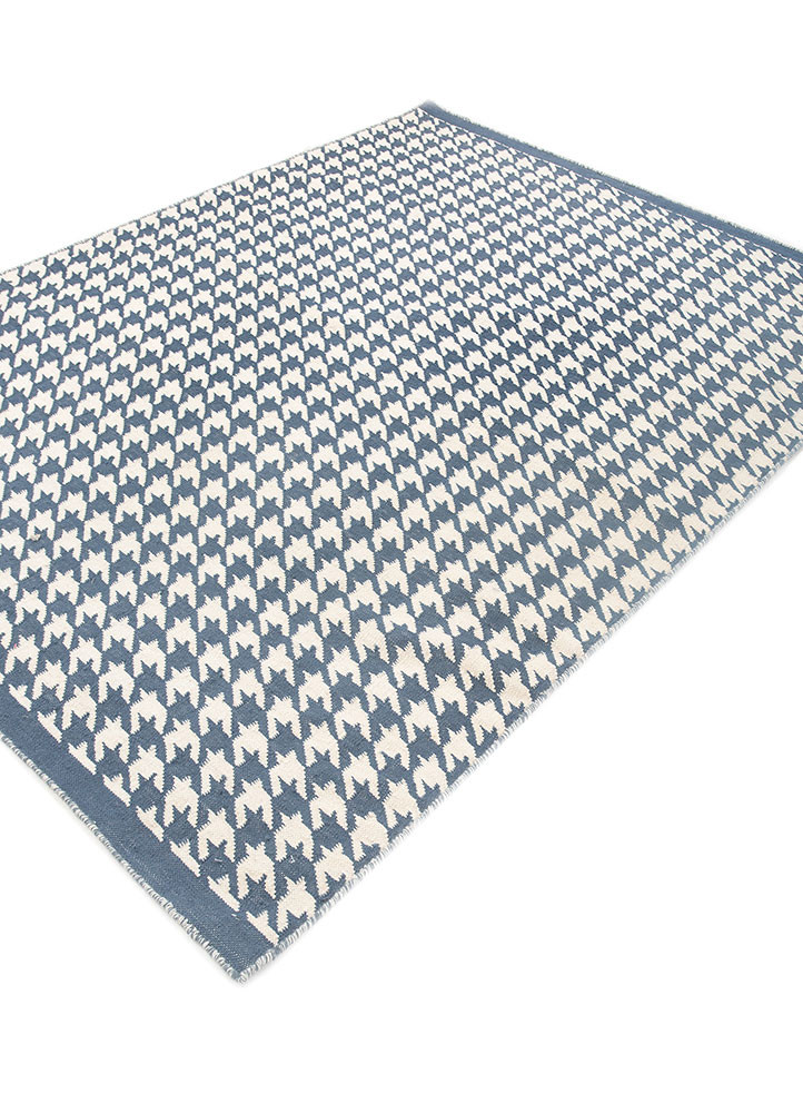 alhambra blue wool flat weaves Rug - FoldShot alhambra blue wool flat weaves Rug - FoldShot