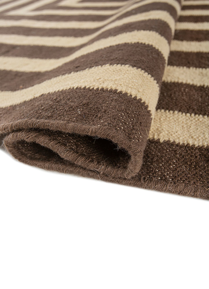 alhambra beige and brown wool flat weaves Rug - FoldShot alhambra beige and brown wool flat weaves Rug - FoldShot