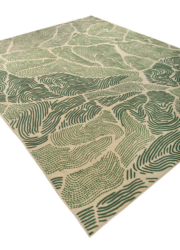 aprezo beige and brown wool flat weaves Rug - FoldShot