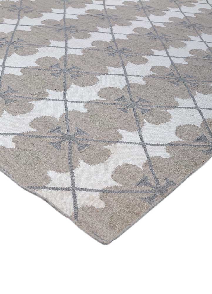 indusbar grey and black wool flat weaves Rug - FoldShot