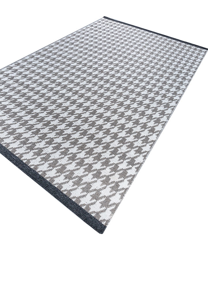 alhambra grey and black wool flat weaves Rug - FoldShot
