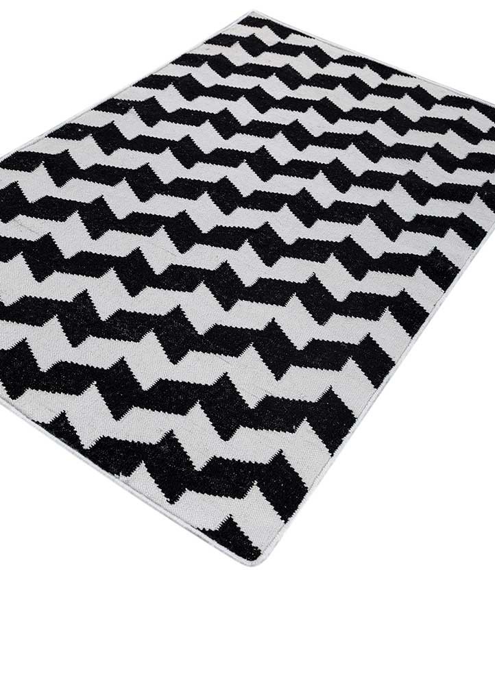 alhambra grey and black wool flat weaves Rug - FoldShot alhambra grey and black wool flat weaves Rug - FoldShot