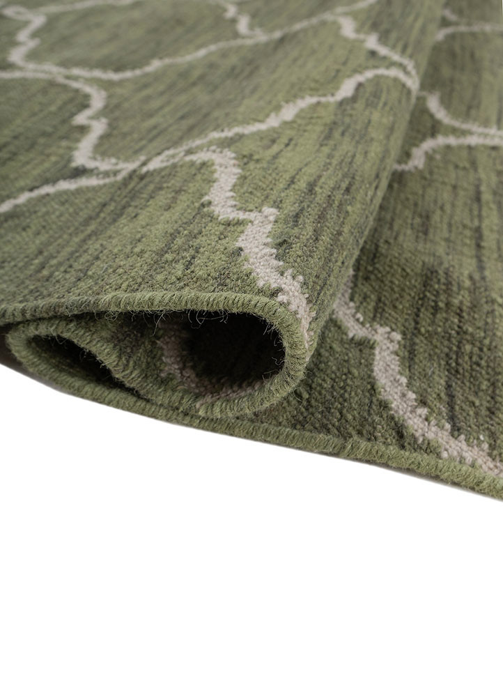 indusbar green wool and viscose flat weaves Rug - FoldShot indusbar green wool and viscose flat weaves Rug - FoldShot