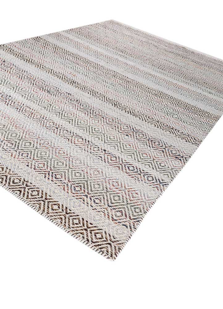 abrash blue wool and viscose flat weaves Rug - FoldShot abrash blue wool and viscose flat weaves Rug - FoldShot