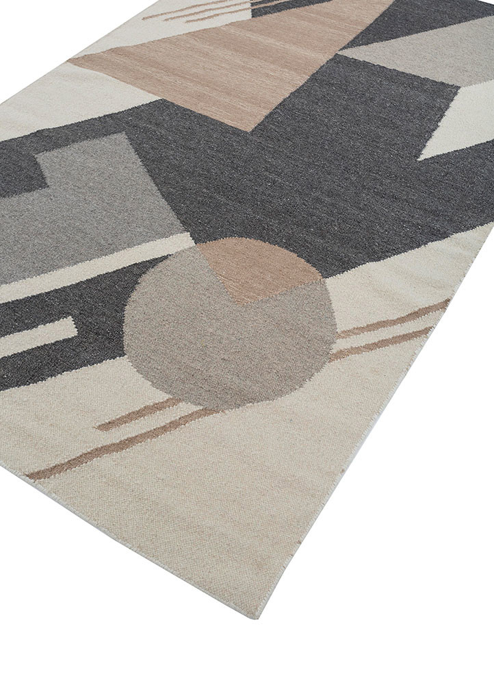 checkers blue wool and viscose flat weaves Rug - FoldShot checkers blue wool and viscose flat weaves Rug - FoldShot