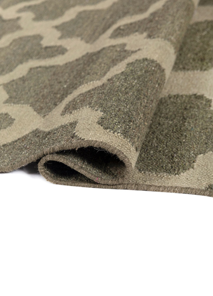 indusbar green wool and viscose flat weaves Rug - FoldShot indusbar green wool and viscose flat weaves Rug - FoldShot