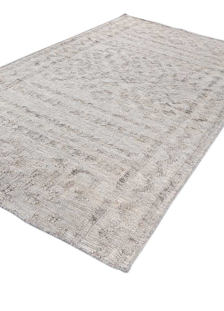 bedouin grey and black wool and viscose flat weaves Rug - FoldShot
